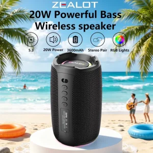 Bluetooth Speaker,with Waterproof Protection and Outdoor Bass Sound for Backyard and Beach Party