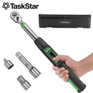 3/8-inch Digital Torque Wrench with 1/4"&1/2" Adapter, Bidirectional Ratchet Head