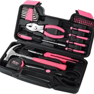 39 Pcs All Purpose Pink Tool Kit for Women
